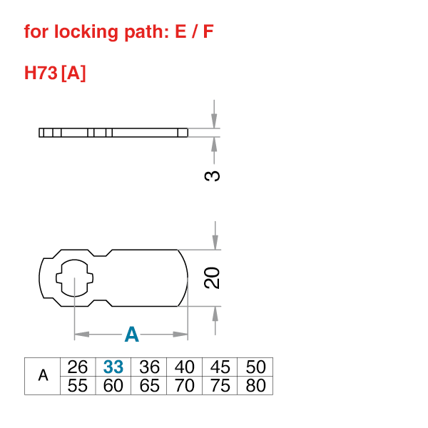 EVVA closing lever H73[A]