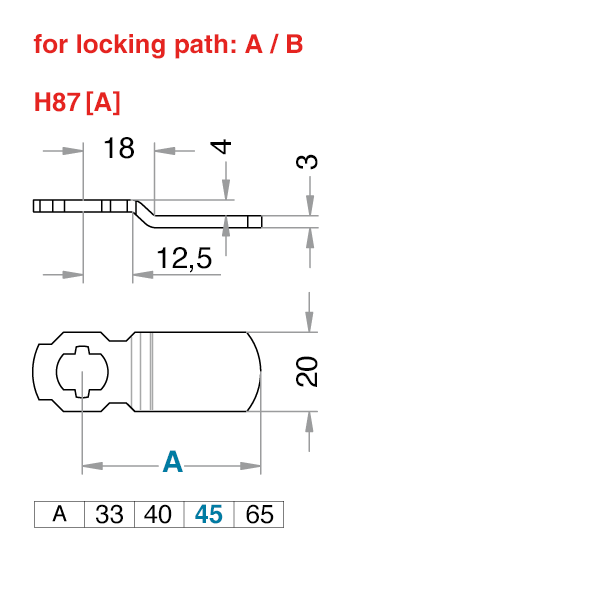 EVVA closing lever H87[A]