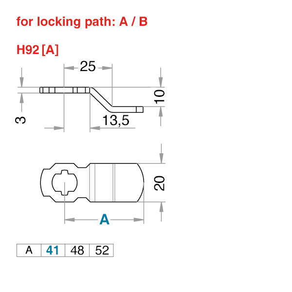 EVVA closing lever H92[A]