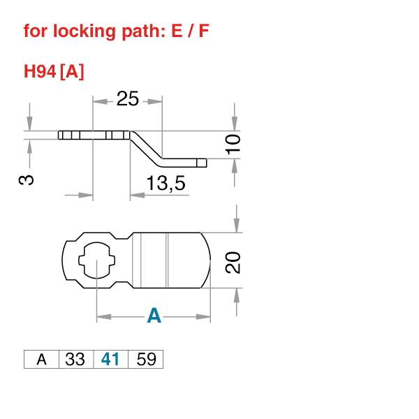 EVVA closing lever H94[A]