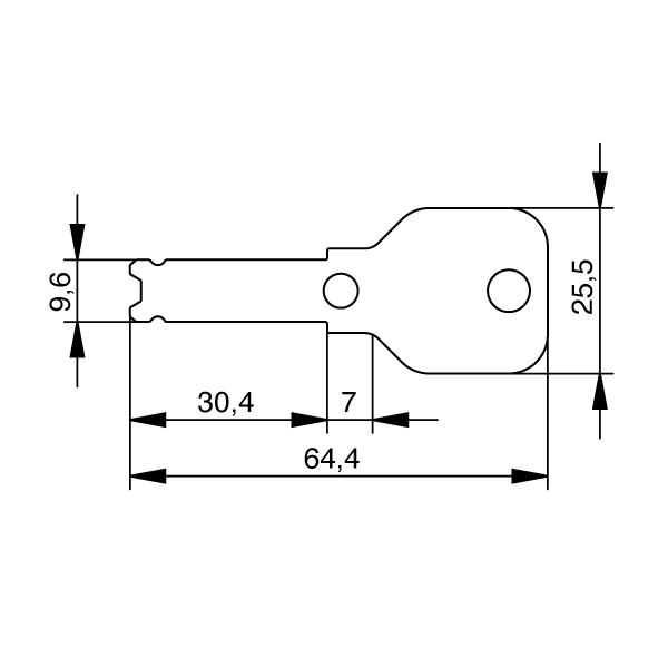EVVA 4KS key with coloured dot