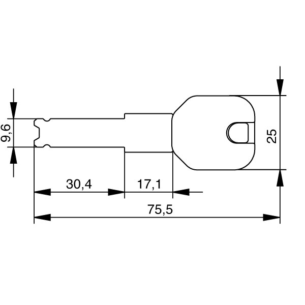 EVVA 4KS key with extended key neck and design-cap