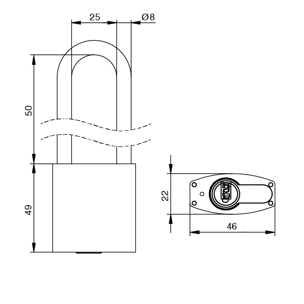 EVVA Akura padlock 50 mm