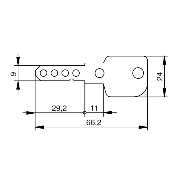 EVVA MCS key with coloured dot