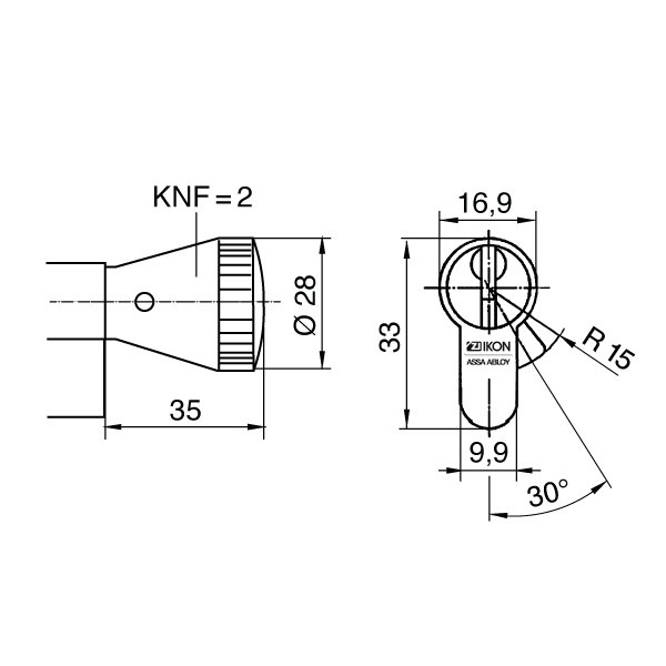 IKON knob shape KNF = 2