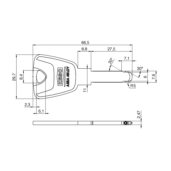 KESO 8000&Omega;&sup2; long key