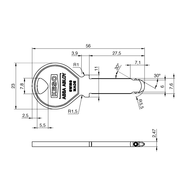 KESO 8000&Omega;&sup2; round key