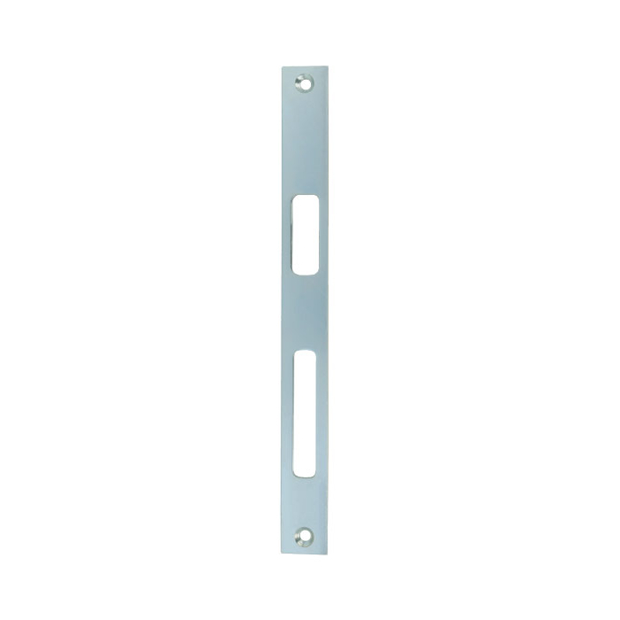 Flat strike plate for galvanized aluminum profiles