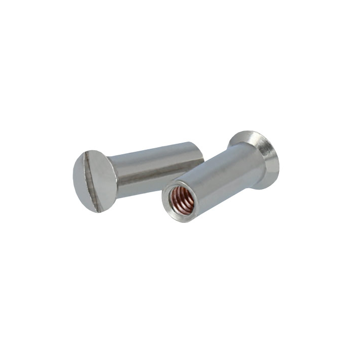 Sleeve with slot - M4 x 15 mm - brass nickel plated