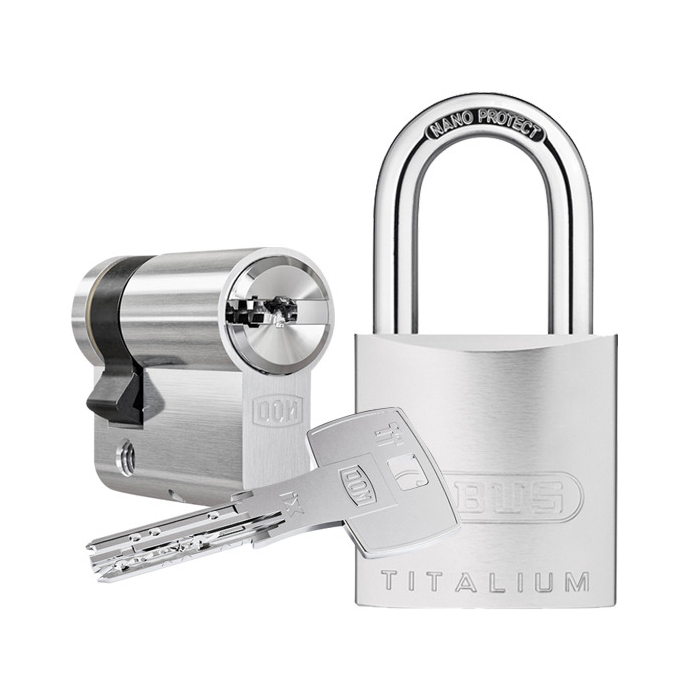 DOM ix Teco® (7TE) half cylinder + ABUS padlock 86TI/45