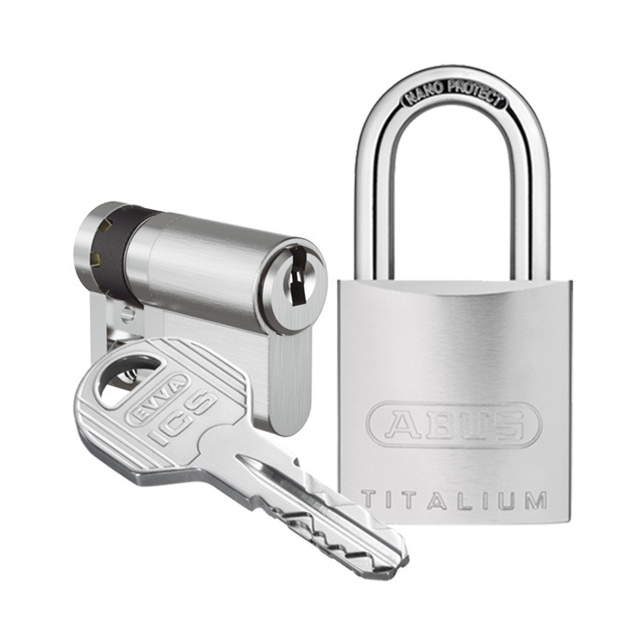 EVVA ICS half cylinder + padlock 86TI/45