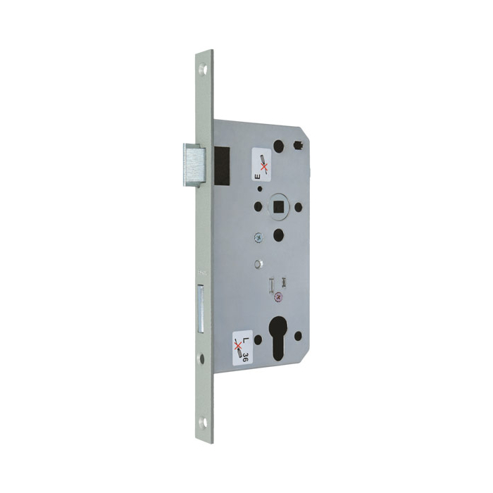 Front door panic lock for non-rebated doors