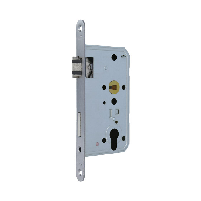 PZ object mortise lock for rebated door, rounded forend