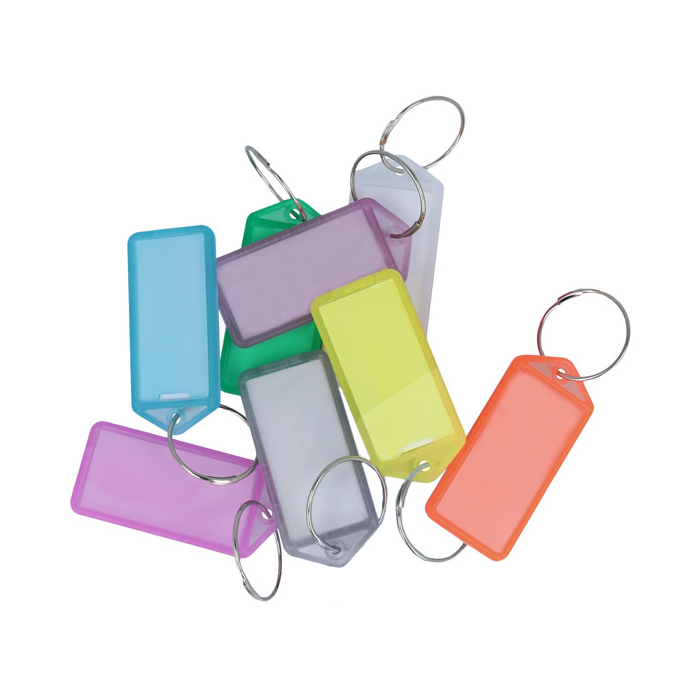 10 keychains made of transparent plastic (openable)