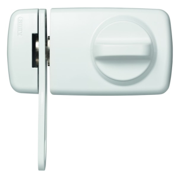 ABUS additional door lock with locking bar and rimm cylinder 7030 white