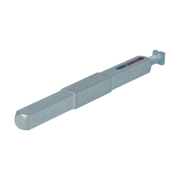Square spindle with adjusting screw, stepped on both sides (9/8 or 10/8 mm)