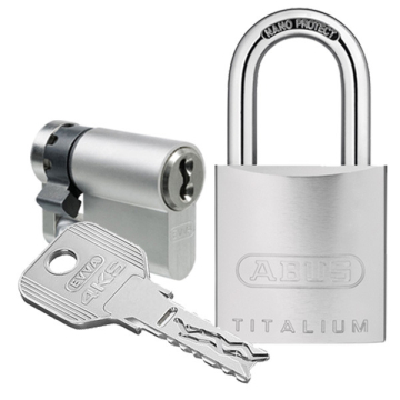 EVVA 4KS half cylinder + padlock 86TI/45