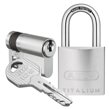 EVVA ICS half cylinder + padlock 86TI/45