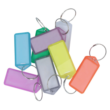 10 keychains made of transparent plastic (openable)