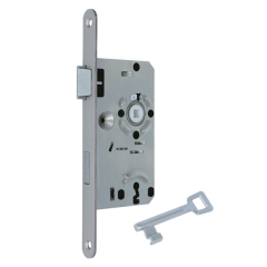 BB mortise lock for non-rebated doors, forend 24 mm