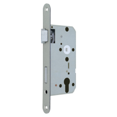 PZ mortise lock for non-rebated, forend 24 mm, rounded
