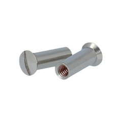 Sleeve with slot - M4 x 15 mm - brass nickel plated