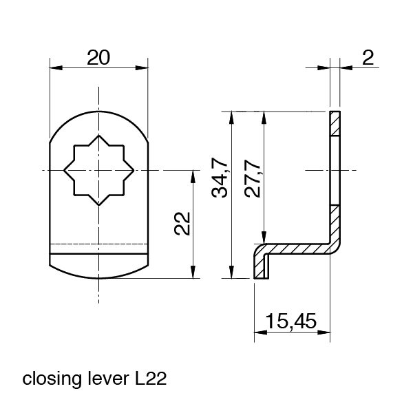 standard closing lever L22