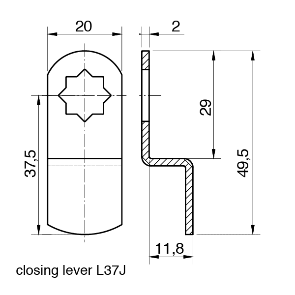 closing lever L37J