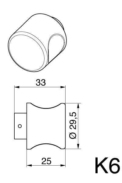 knob shape K6