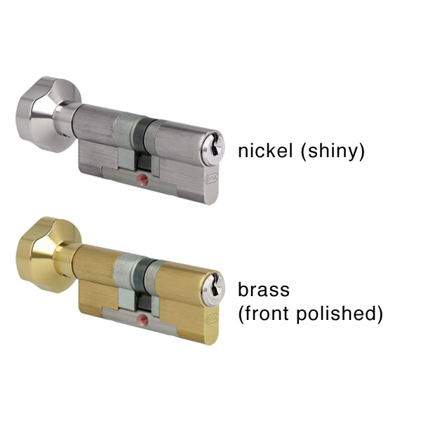 EVVA Knob cylinder with wear resistant nickel silver core