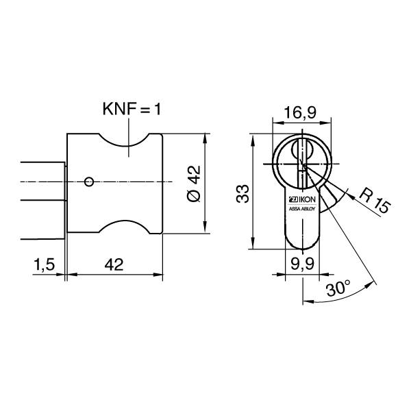 IKON Knob shape KNF = 1